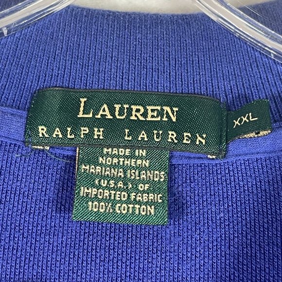 Lauren Ralph Lauren Mens Polo Shirt XXL Blue LRL Crown Embroidered Logo Soft - Picture 6 of 8